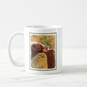 Taza De Café Grizzly Bear Mom and Cub Painting - Wildlife Art