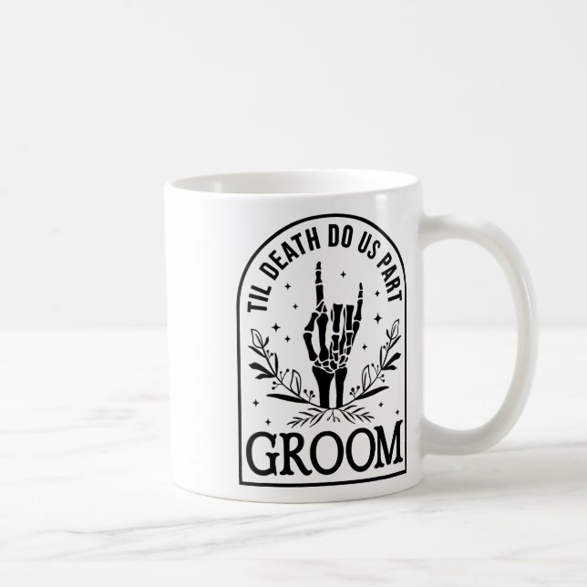 Taza De Café Groom Bride Engagement Boda Halloween Parejas Mamá (Derecha)