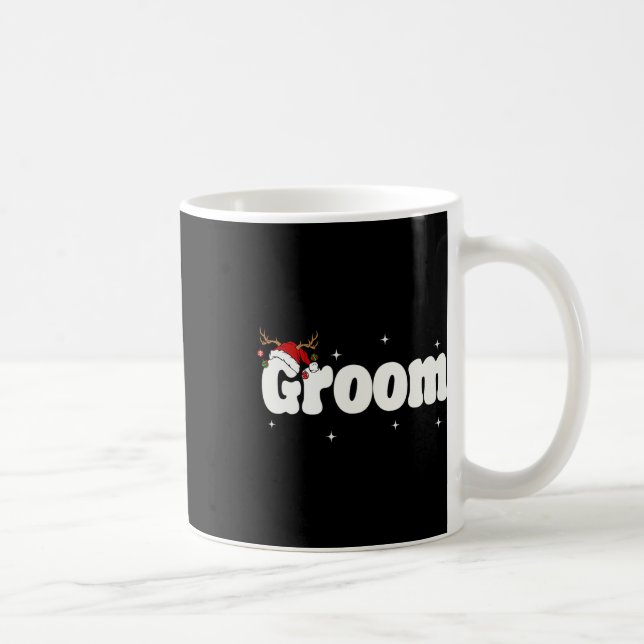 Taza De Café Groom Bride Santa Parejas Navidades Ropa de Navida (Derecha)