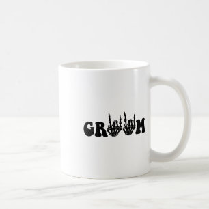 Taza De Café Groom Bride Skeleton Bach Boda Gótico Halloween