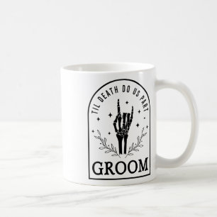 Taza De Café Groom Bride Skeleton Participación Gótica en Hallo
