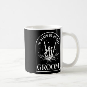 Taza De Café Groom Bride Skeleton Rock Hand Boda Hal