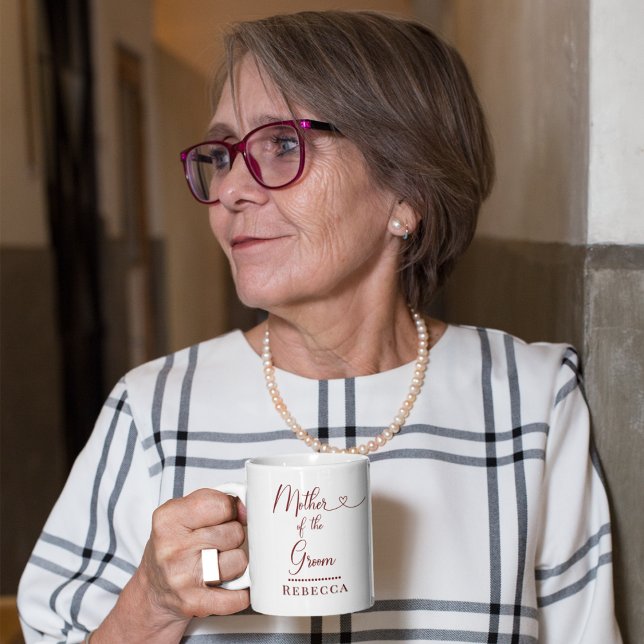 Taza De Café Groom Pink Peony Wedding (Mother of the Groom Mug)