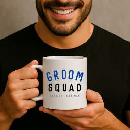 Taza De Café Groom Squad | Moderno bachiller Groomsman estilo