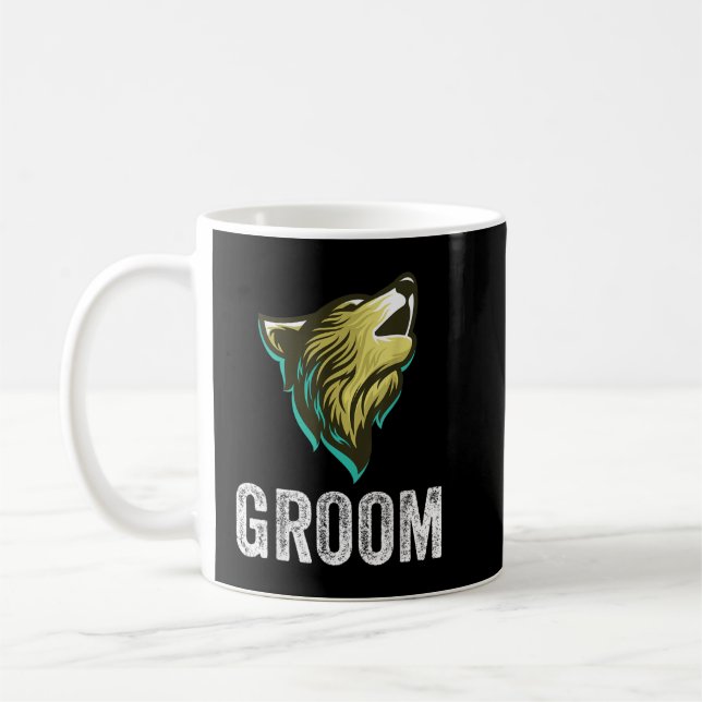 Taza De Café Grooms Wolf Bachelor Wedding Groomsmen Team Party  (Izquierda)