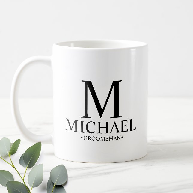Taza De Café Groomsman personalizado moderno (Subido por el creador)