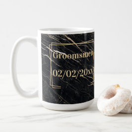 Taza De Café Groomsmen Elegant: Mármol dorado