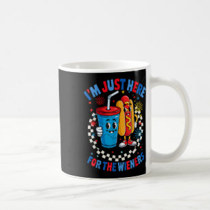 Taza De Café Groovy 4 de julio Perro caliente estoy aquí para e
