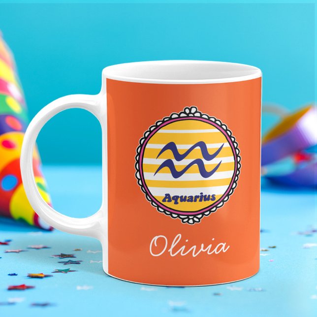 Taza De Café Groovy Acuario Personalizado (Subido por el creador)