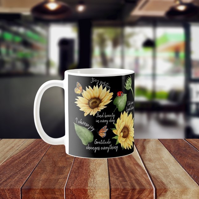 Taza De Café Groovy Affirmations Positive Floral Self Care (Subido por el creador)