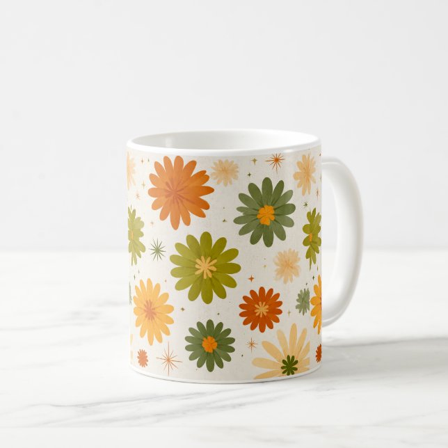 Taza De Café Groovy Boho Flower Power Ceramic Cup (Anverso derecho)