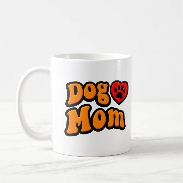 Taza De Café Groovy Dog Mom Drawing (Izquierda)