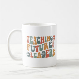 Taza De Café Groovy Earth Tones Teacher Cita Arte