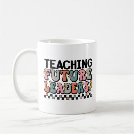Taza De Café Groovy Earth Tones Teacher Cita Arte