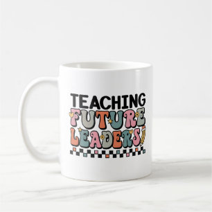 Taza De Café Groovy Earth Tones Teacher Cita Arte