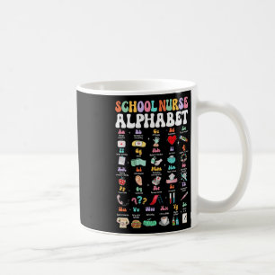 Taza De Café Groovy Enfermera Escolar Abc Alphabet Lindo De Vue
