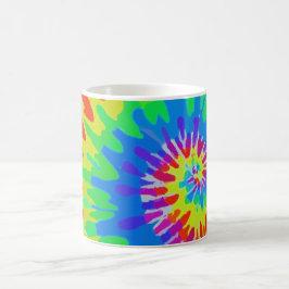Taza De Café Groovy espiral arcoiris atado-tinte