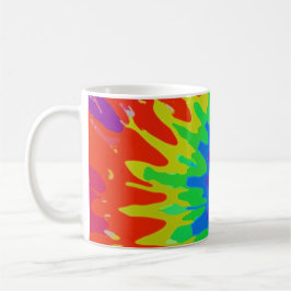 Taza De Café Groovy espiral arcoiris atado-tinte