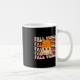 Taza De Café Groovy Fall Vibes Smile Face Retro Otoño Vibes Me