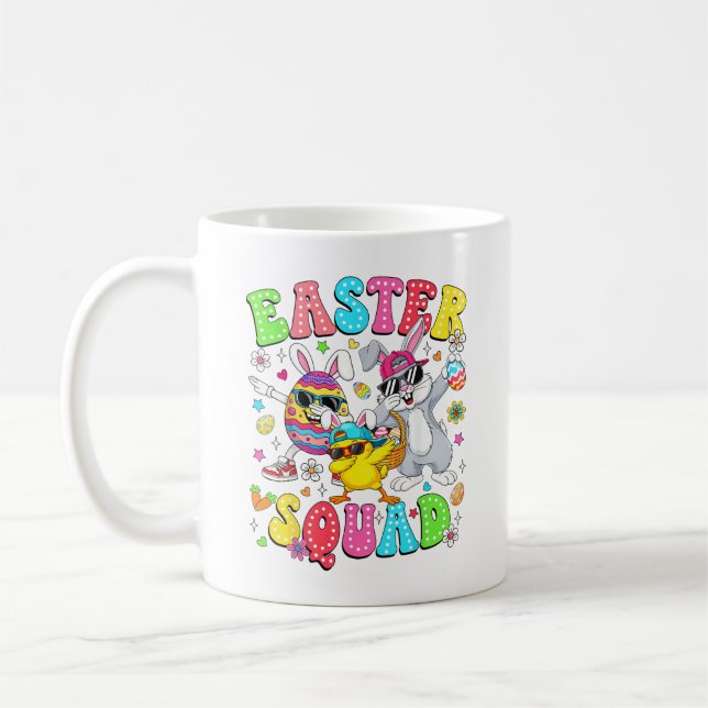 Taza De Café Groovy Funny Rabbit Egg Chick Easter Squad Day Men (Izquierda)