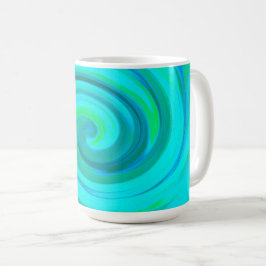 Taza De Café Groovy Guay Resumen Aqua Liquid Art Swirl