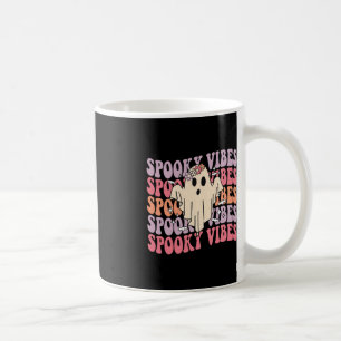 Taza De Café Groovy Halloween Spooky Vibes Retro Fantasma Flora