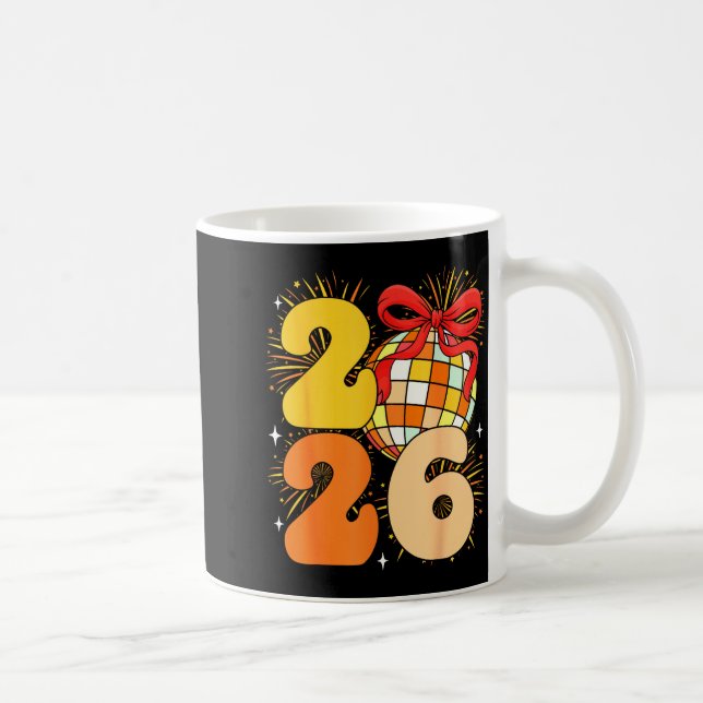 Taza De Café Groovy Happy New Year 2026 New Years Eve Party Men (Derecha)