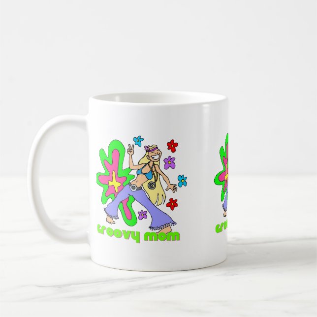 Taza De Café Groovy Hippie Mom (Izquierda)