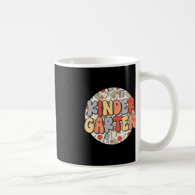 Taza De Café Groovy Kindergarten Vibes profesores retro niños d (Derecha)
