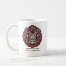 Taza De Café Groovy Kitty Vibe Mug - Pestaña plateada