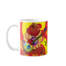 Groovy Love Guitar Bear Coffee Mug