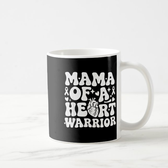 Taza De Café Groovy Mama Of A Heart Warrior Chd Awareness Heart (Derecha)