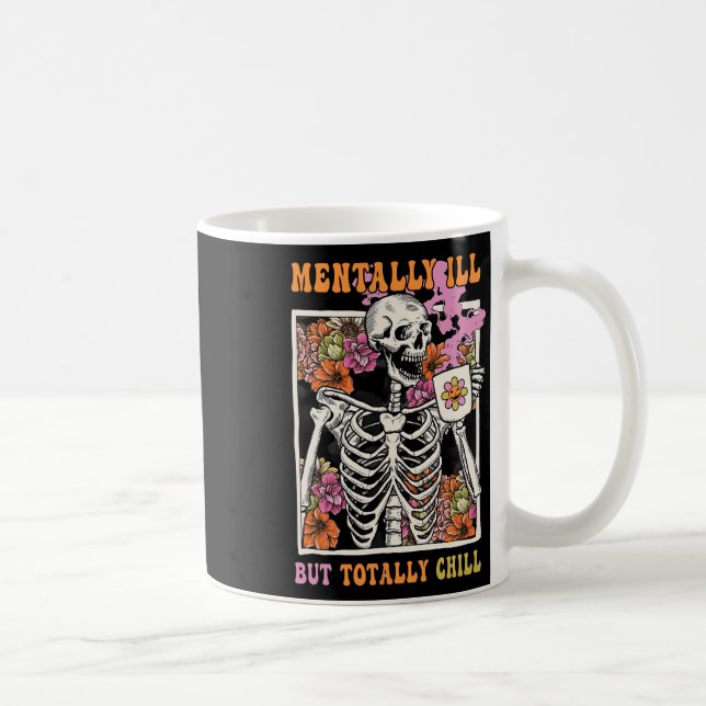 Taza De Café Groovy Mentalmente Enfermo Pero Totalmente Chill H (Derecha)