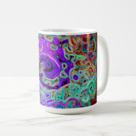 Taza De Café Groovy Morado Colorido Abstracto Remo Bañón Líquid