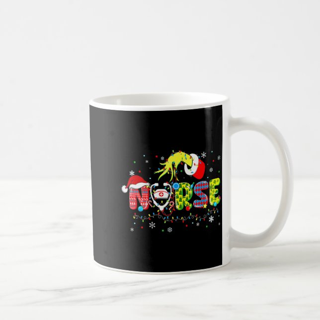 Taza De Café Groovy Nurse Christmas Xmas Santa Rn Cna Icu Scurb (Derecha)