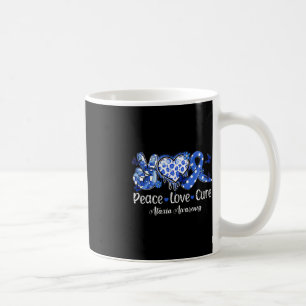 Taza De Café Groovy Peace Love Cure Blue Ribbon Ataxia Awarenes