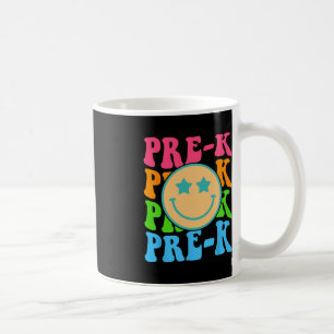 Taza De Café Groovy Pre-K Vibes Face Retro Profesores Niños De 