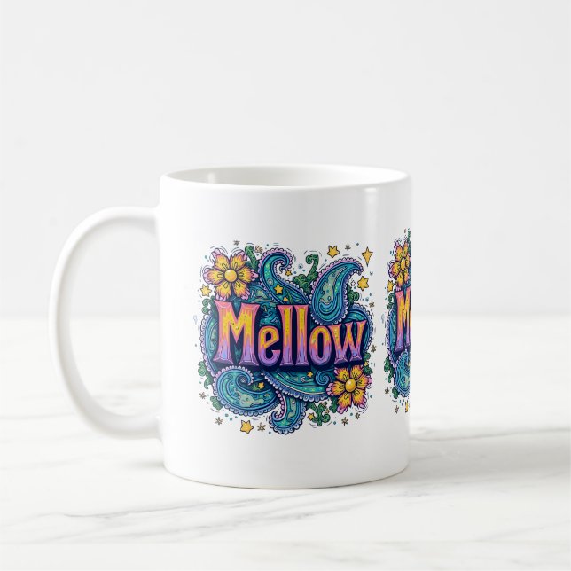 Taza De Café Groovy psicodélico "Mellow" Retro Arte Hippie (Izquierda)