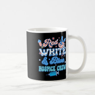 Taza De Café Groovy Red White Blue Hospicio Enfermero de hospic
