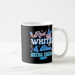 Taza De Café Groovy Red White Blue Ortho Crew Ortho Nurse 4O