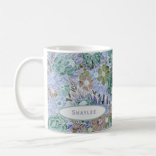 Taza De Café Groovy Retro Blue Protea Y Daisy Mug