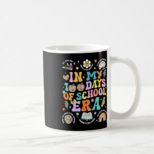 Taza De Café Groovy Retro En Mis 100 Días Escolares
