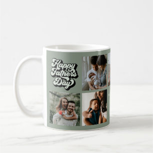 Taza De Café Groovy Retro Feliz Día del Padre 7 Collage de foto