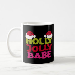 Taza De Café Groovy Retro Holly Navidad Jolly Babe