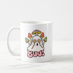 Taza De Café Groovy Retro Mashrooms Halloween Boo Ghost Cute