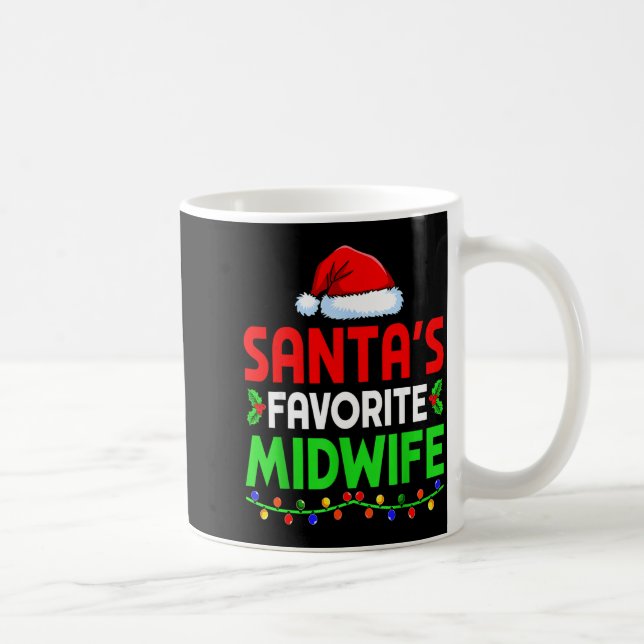 Taza De Café Groovy Santa's Favorite Midwife Nurse Christmas Sa (Derecha)