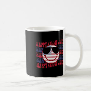 Taza De Café Groovy Sonriente Cara Norteamericana 4 De Julio