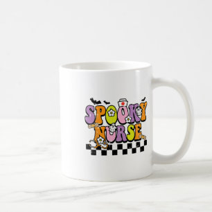 Taza De Café Groovy Spooky Nurse Retro Halloween Enfermera Caer