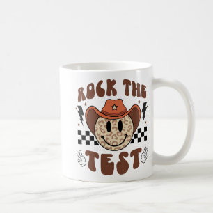 Taza De Café Groovy Test Day Rock the Test Smile Cowboy Me