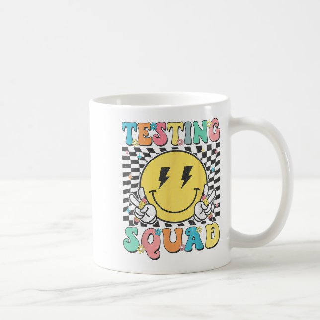 Taza De Café Groovy Test Day Testing Squad Motivation Teacher S (Derecha)